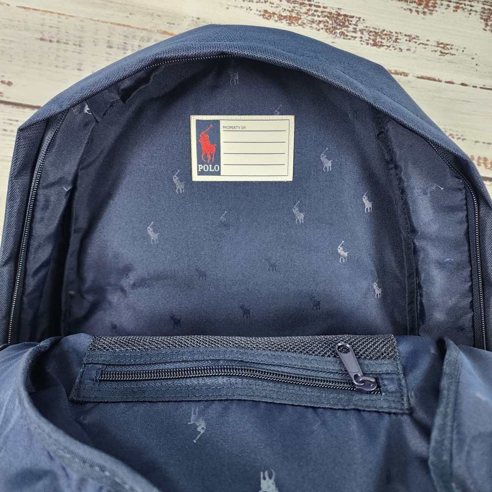 NWT Polo Ralph Lauren Polo Bear Backpack Boys Newport Navy Flag Laptop Sleeve - Picture 3 of 6